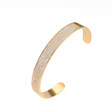 pulseira de joias de diamante de moda customizada, configuração de cobre blingbling zircão pulseira de ouro homens mulheres joias presente para o amante
